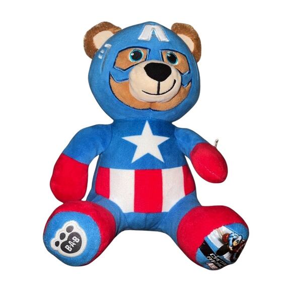Build A Bear Marvel Avengers Captain America 9" Plush Stuffed - Picture 1 of 3